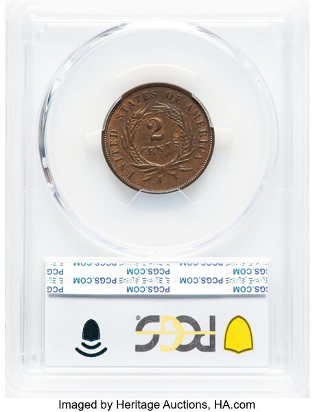 2-Cent Piece 2c 1864-1872 MS BN [Type] MS62 BN thumbnail 2