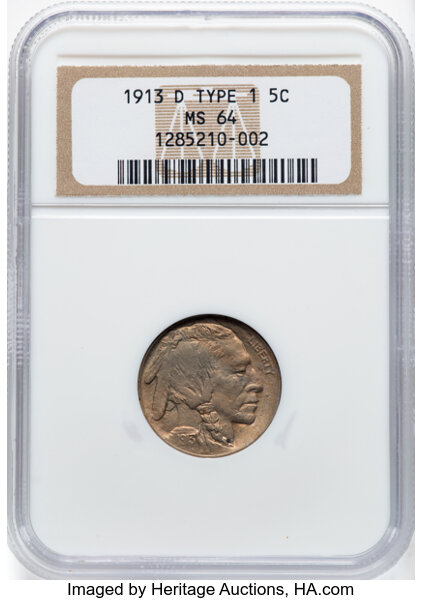 1913-D 5c Buffalo, Type 1 MS thumbnail 4