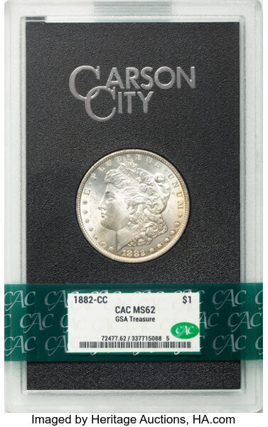 1882 CC GSA Hoard, Hard package One Dollar MS Values | Greysheet