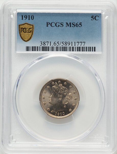 1910 5c MS65 CAC thumbnail 4