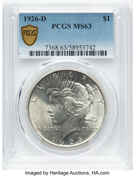 1926-D $1 MS63 CAC thumbnail 2