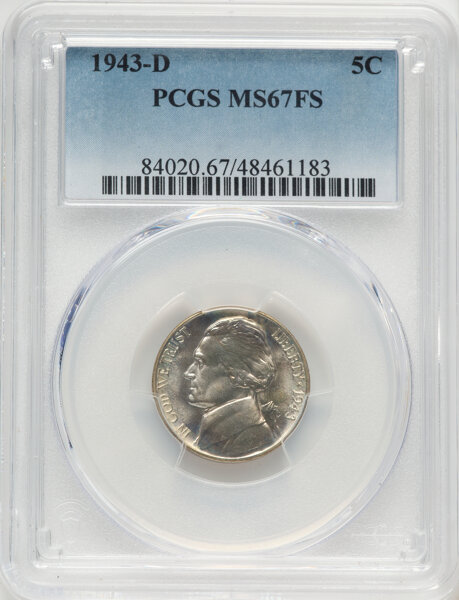 1943-D 5c Silver MS FS thumbnail 2