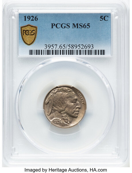 1926 5c MS65 CAC thumbnail 2