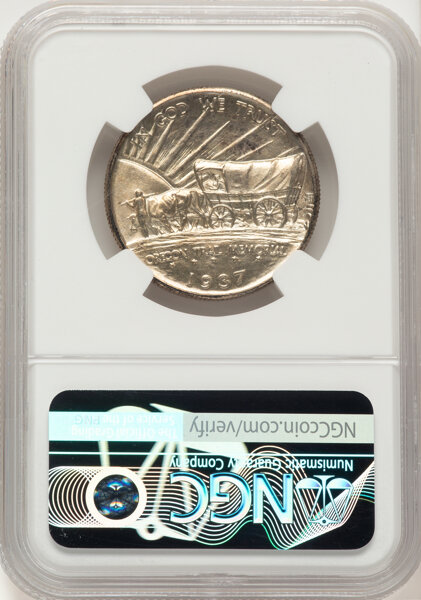 1937-D 50c Oregon Trail MS67 CAC thumbnail 2