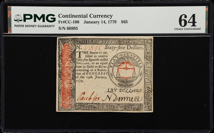 Jan 14, 1779 $65  Continental Congress (Fr. CC100) thumbnail 7