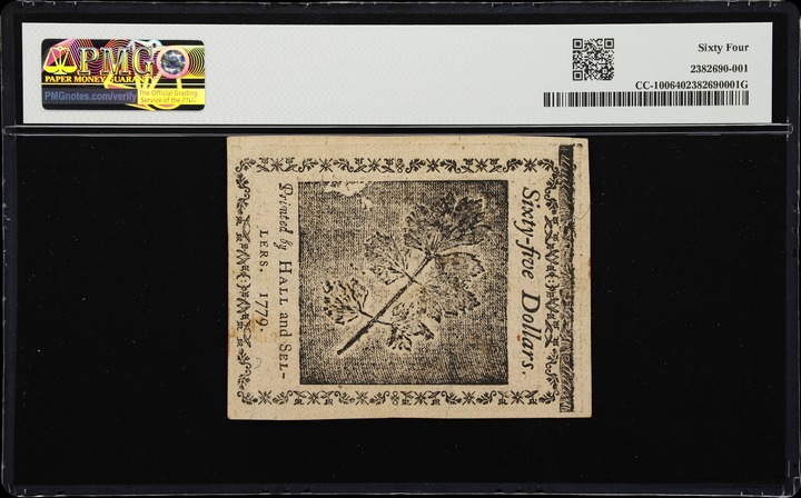 Jan 14, 1779 $65  Continental Congress (Fr. CC100) thumbnail 16