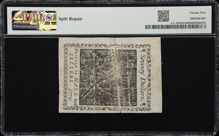 Jan 14, 1779 $70  Continental Congress (Fr. CC101) thumbnail 16