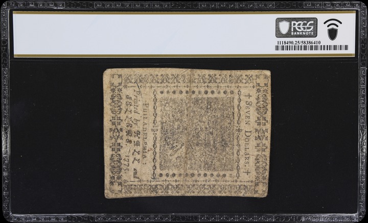 Nov 29, 1775 $7  Continental Currency (Fr. CC17) thumbnail 5