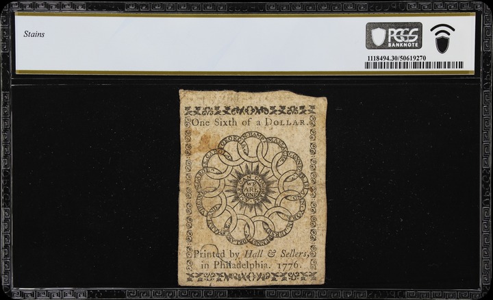 Feb 17, 1776 $1/6 Continental Currency (Fr. CC19) thumbnail 19