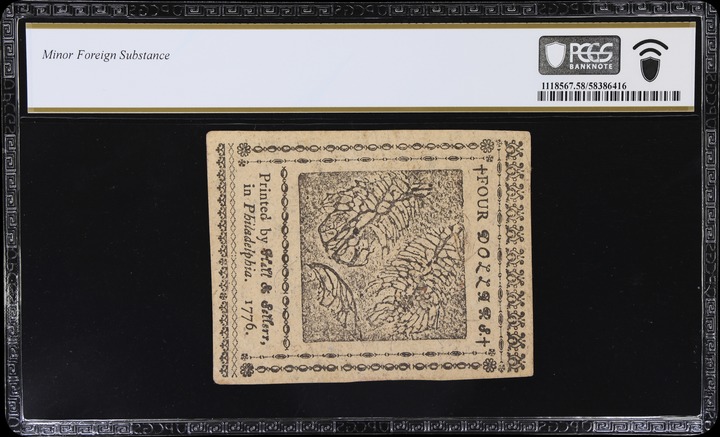 Nov 2, 1776 $4  Continental Congress (Fr. CC49) thumbnail 13