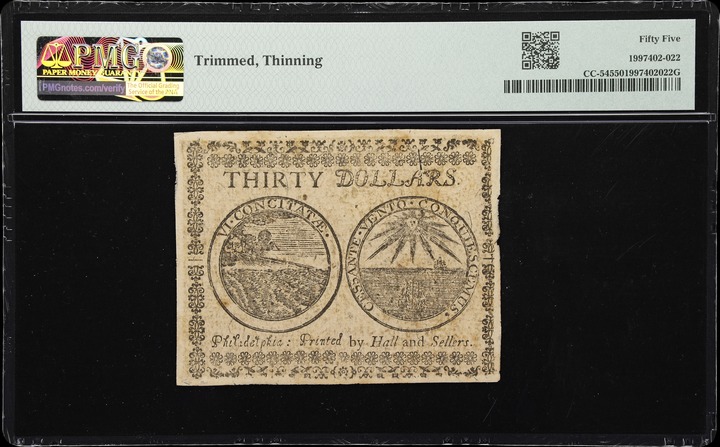 Nov 2, 1776 $30  Continental Congress (Fr. CC54) thumbnail 10