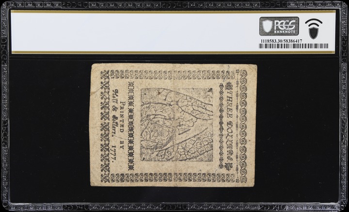 Feb 26, 1777 $3  Continental Congress, Baltimore (Fr. CC56) thumbnail 8