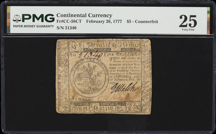 Feb 26, 1777 $5  Continental Congress, Baltimore (Fr. CC58) thumbnail 4