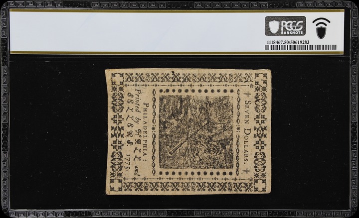 May 10, 1775 $7  Continental Currency (Fr. CC7) thumbnail 13