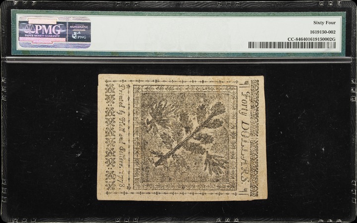 Sep 26, 1778 $40  Continental Congress (Fr. CC84) CU60 thumbnail 10