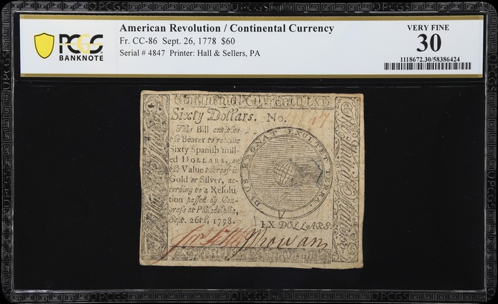 Sep 26, 1778 $60  Continental Congress (Fr. CC86) thumbnail 8