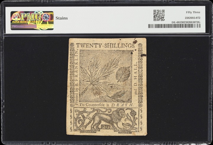 Jun 1, 1759 20s Delaware (Fr. DE68) thumbnail 14