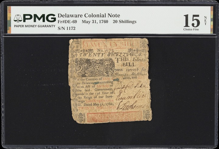 May 31, 1760 20s Delaware (Fr. DE69) thumbnail 3