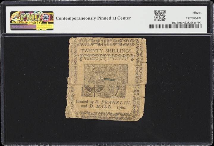 May 31, 1760 20s Delaware (Fr. DE69) thumbnail 5