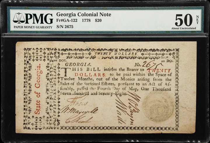 1778 $20  Georgia (Fr. GA122) thumbnail 3