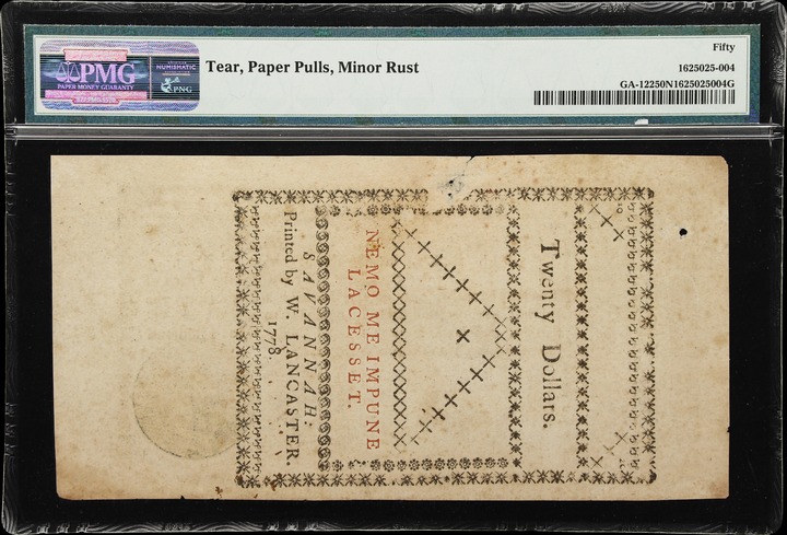 1778 $20  Georgia (Fr. GA122) thumbnail 5