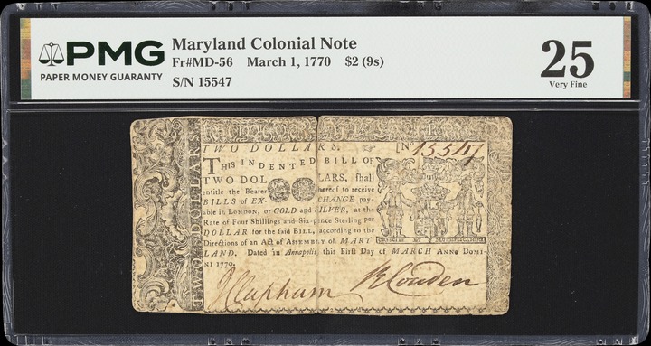 Mar 1, 1770 $2  Maryland (Fr. MD56) thumbnail 2
