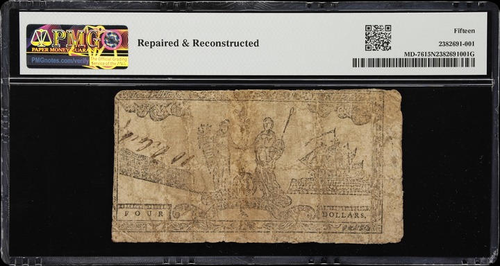 Jul 26, 1775 $4  Maryland (Fr. MD76) thumbnail 3