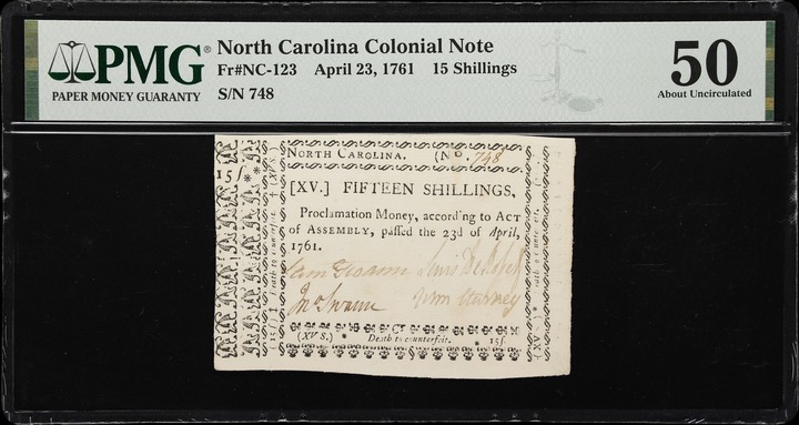 Apr 23, 1761 15s North Carolina (Fr. NC123) thumbnail 3