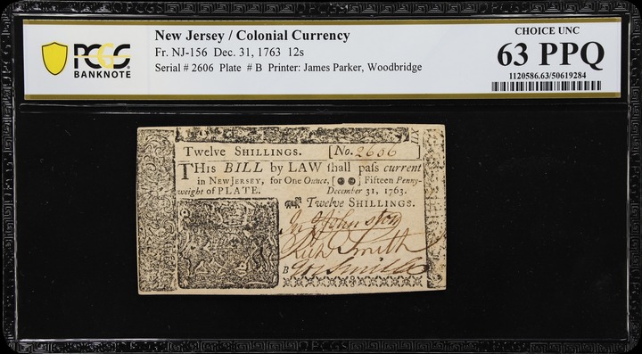 Dec 31, 1763 12s New Jersey (Fr. NJ156) thumbnail 3
