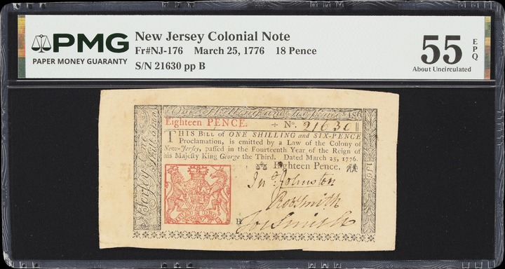 Mar 25, 1776 18d New Jersey (Fr. NJ176) thumbnail 6