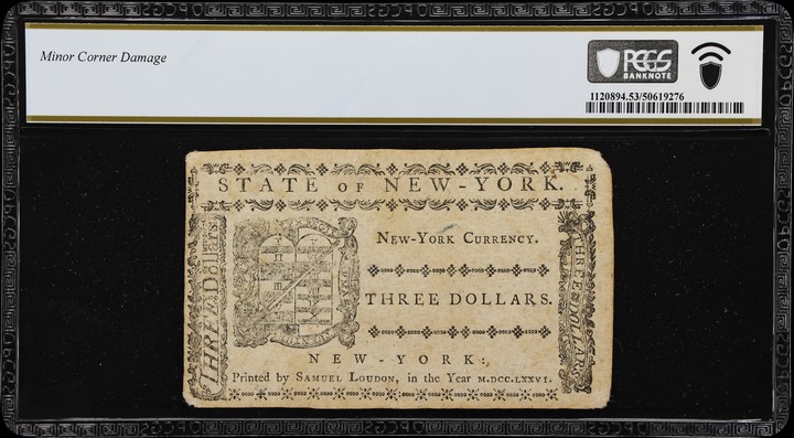 Aug 13, 1776 $3  New York (Fr. NY203) thumbnail 4