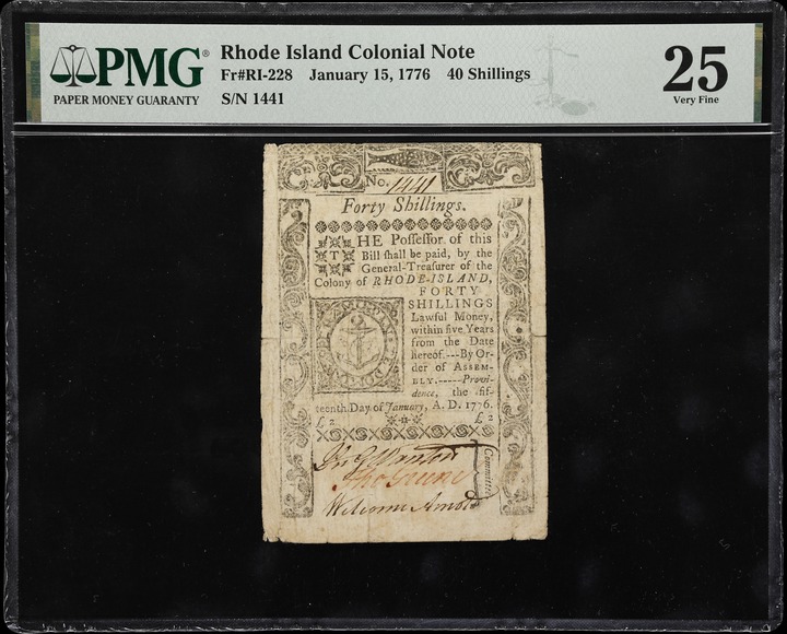 Jan 15, 1776 8d Rhode Island (Fr. RI219) thumbnail 4