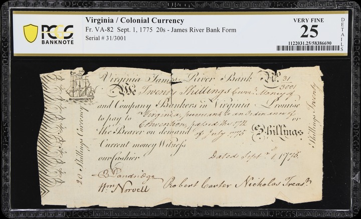 Sep 1, 1775 £4 Virginia (Fr. VA83) thumbnail 6