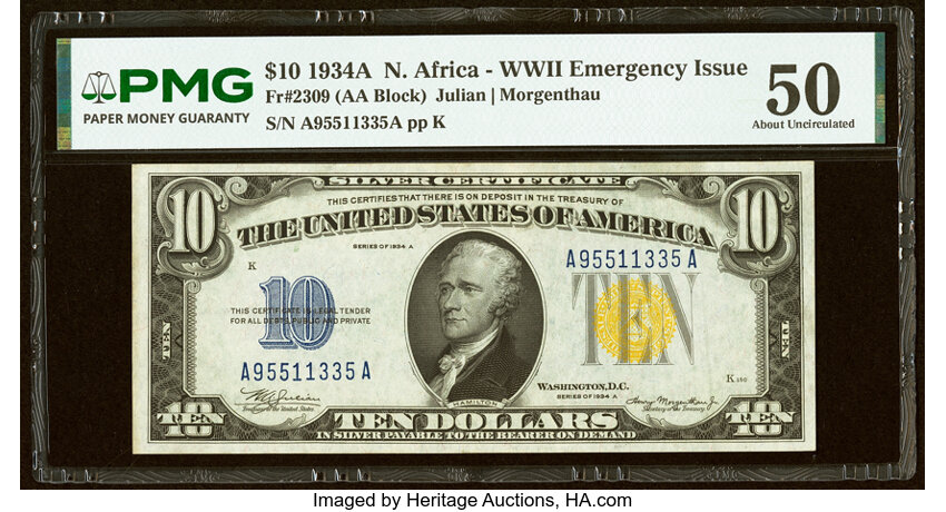 1934A $10  North Africa (Fr. 2309) thumbnail 7