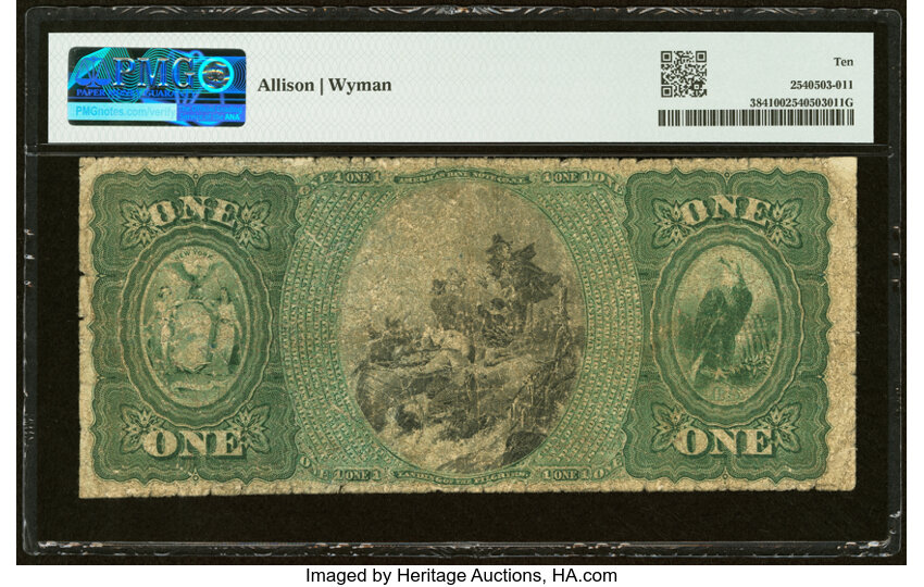 1875 $1  1st Charter Period, Scalloped Seal (Fr. 384) thumbnail 16