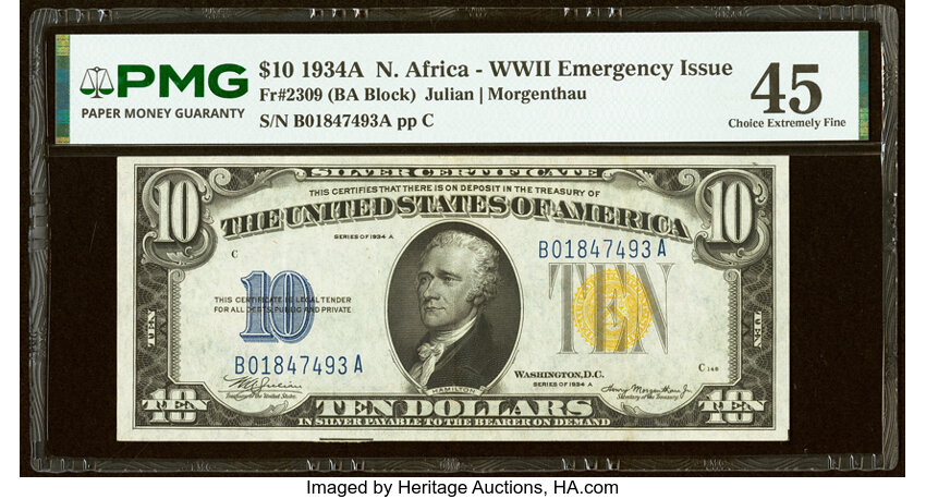 1934A $10  North Africa (Fr. 2309) thumbnail 6
