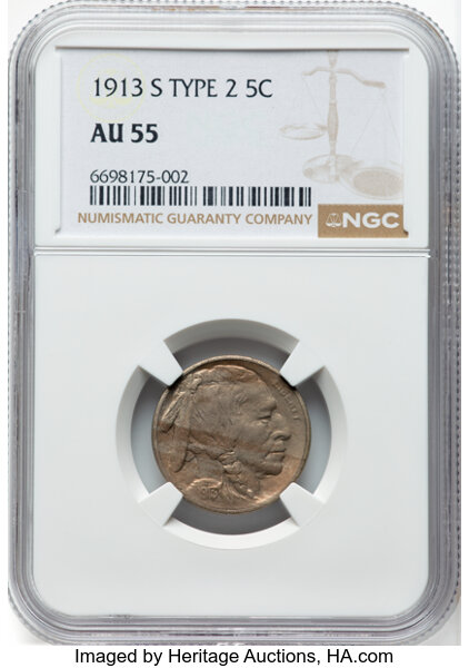 1913-S 5c Buffalo, Type 2 MS thumbnail 5
