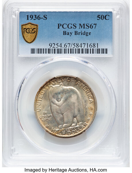 1936-S 50c Bay Bridge MS67 thumbnail 2