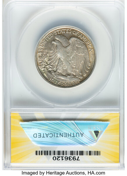 1917-S 50c Mintmark Reverse AU55 thumbnail 2