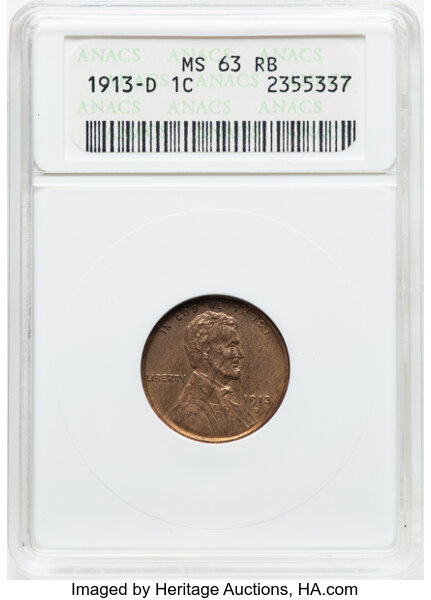 1913-D 1c MS RB thumbnail 3