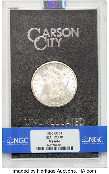 1885-CC $1  GSA Hoard, Hard package MS64 CAC thumbnail 3