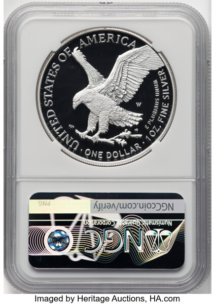 2021-W $1  Silver Eagle, Type 2 PR DCAM PR66 DCAM CAC thumbnail 15