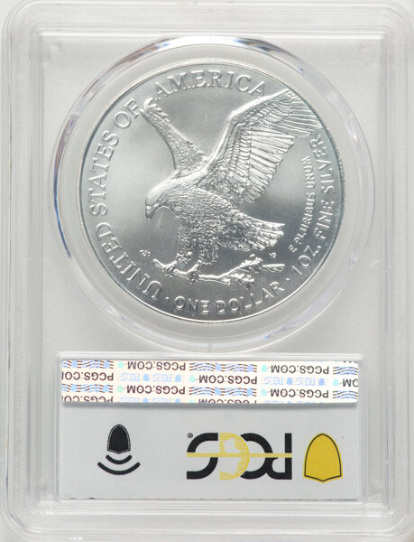2025-(P) $1  Silver Eagle, Eagle Privy MS65 CAC thumbnail 2