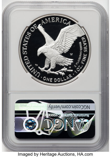 2021-W $1  Silver Eagle, Type 2 PR DCAM PR66 DCAM CAC thumbnail 13