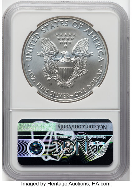 2020-W $1  Silver Eagle, Burnished MS64 thumbnail 2