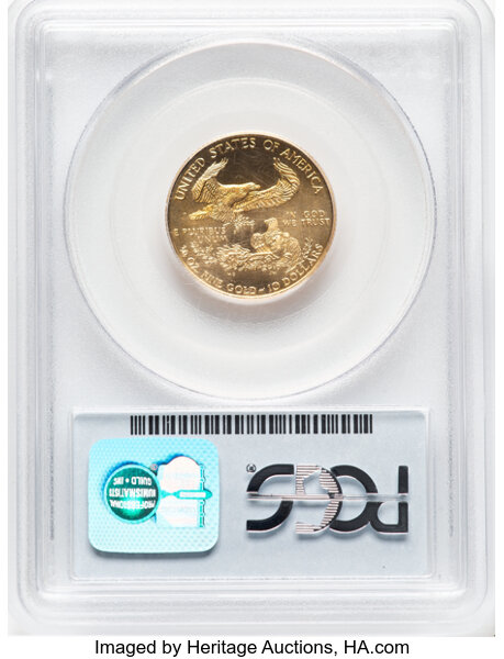 1999-W $10  Gold Eagle, Unfinished Proof Dies MS69 thumbnail 4