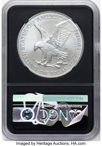 2021-W $1  Silver Eagle, Type 2, Burnished MS63 thumbnail 22