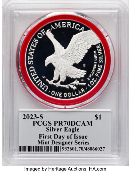 2023-S $1  Silver Eagle PR DCAM thumbnail 13