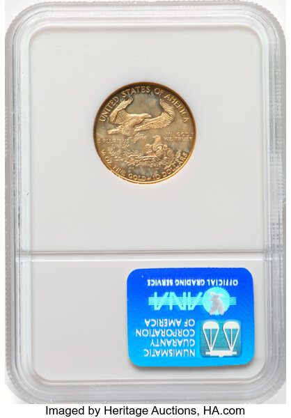 1999-W $10  Gold Eagle, Unfinished Proof Dies MS69 thumbnail 2