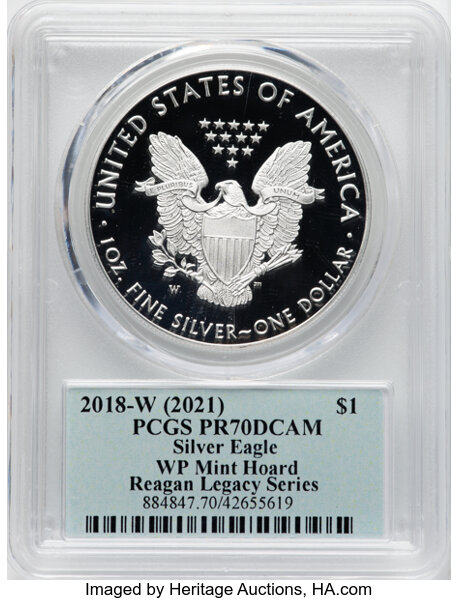 2018-W $1  Silver Eagle PR DCAM PR64 DCAM CAC thumbnail 18